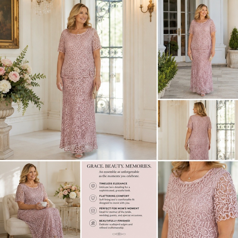 NWT Silken Poetry Pink 100% Silk Hand Crochet 2 Piece Maxi Skirt Set XL